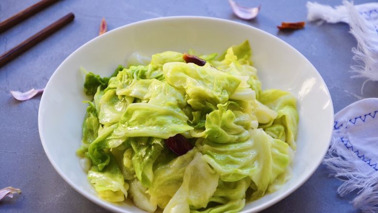 Hand-shredded cabbage