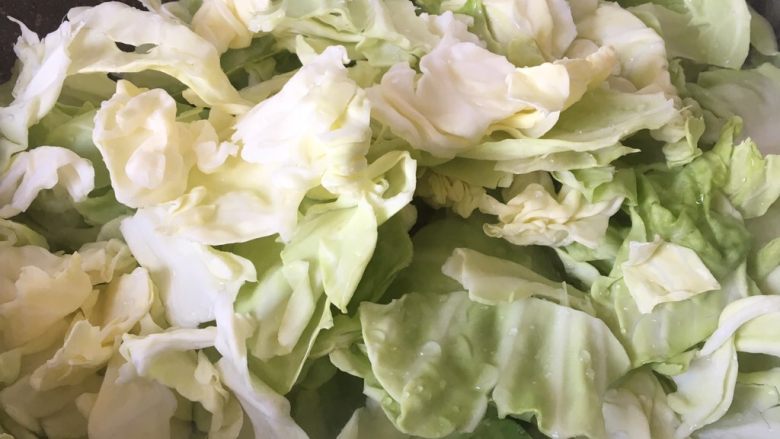 Hand-shredded cabbage