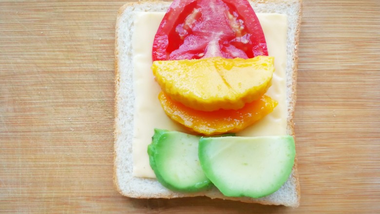 Delicious breakfast traffic light sandwich