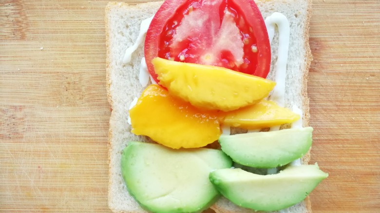 Delicious breakfast traffic light sandwich