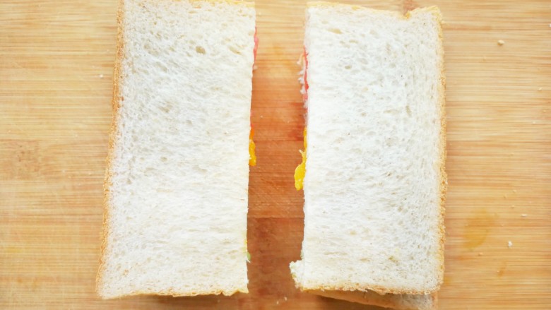 Delicious breakfast traffic light sandwich