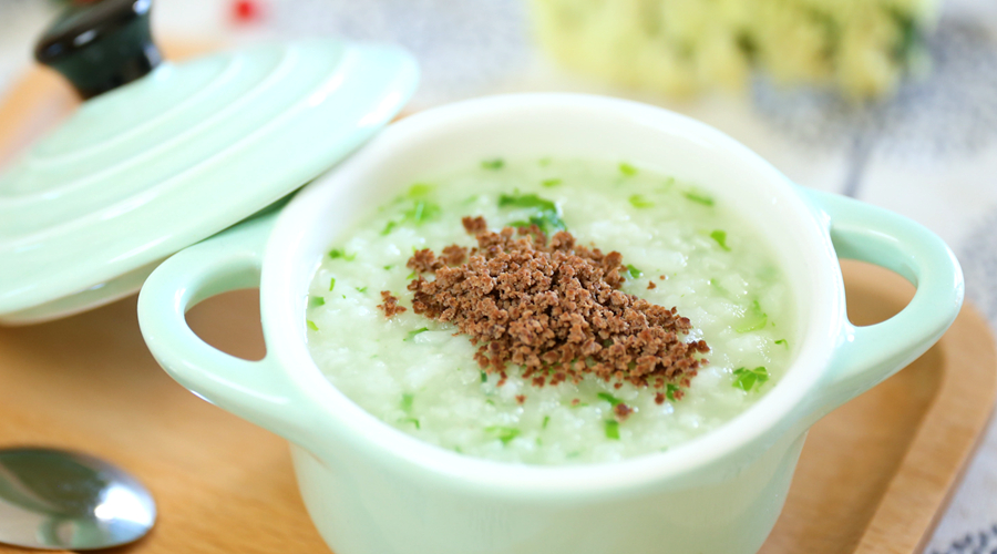 7m+Pork Liver and Green Vegetable Porridge (Baby Complementary Food)