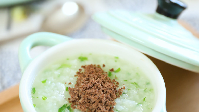 7m+ Pork Liver and Green Vegetable Porridge (Baby Complementary Food)