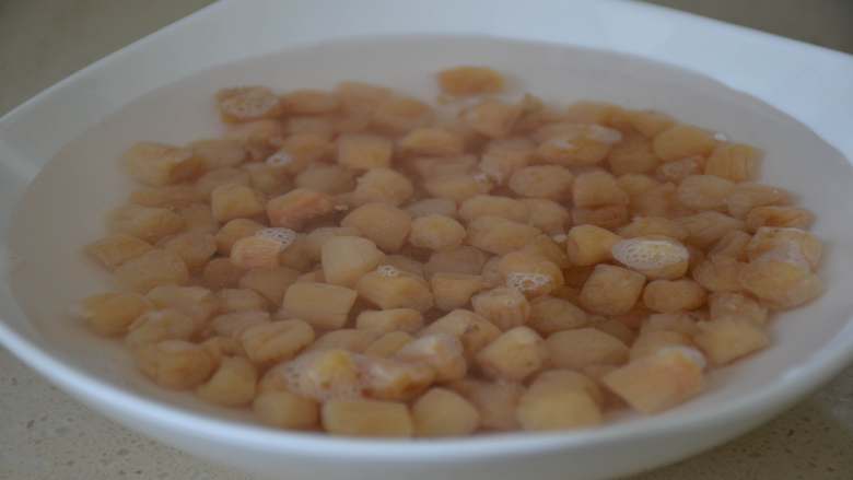 Scallop, corn and radish soup