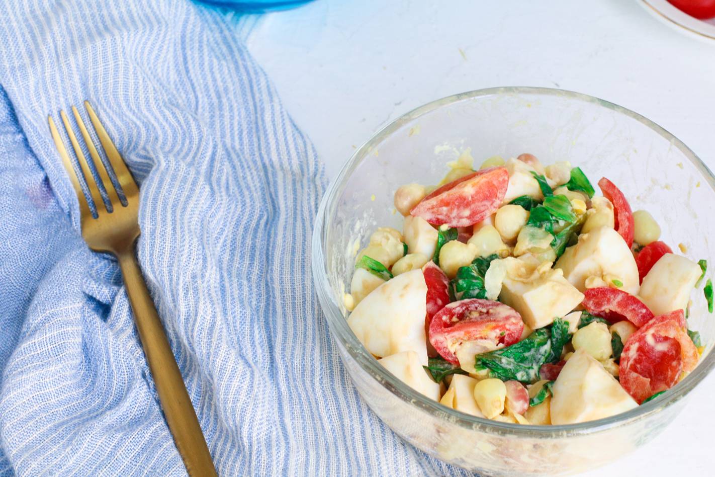 Hard Boiled Egg and Corn Salad