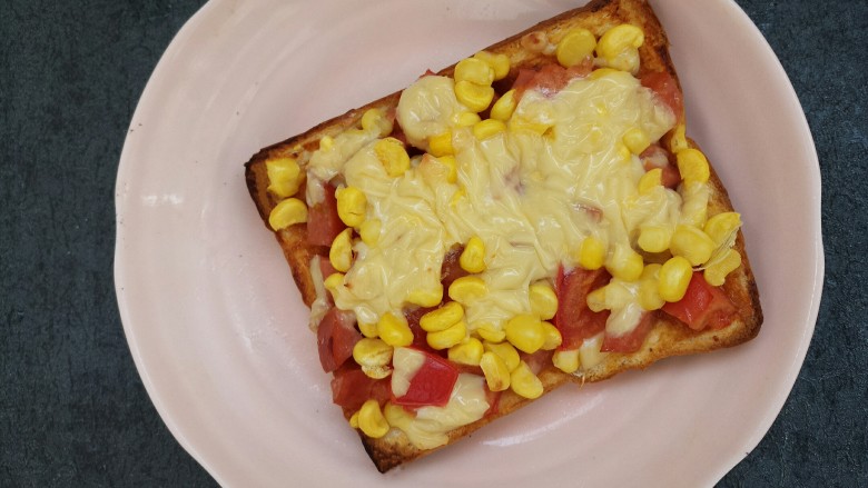 Corn kernels sausage cheese toast