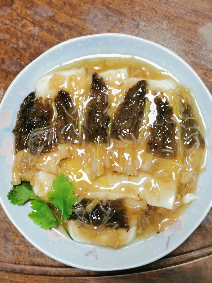 Steamed Tofu with Morels