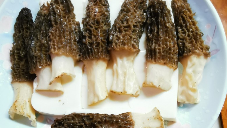 Steamed Tofu with Morels