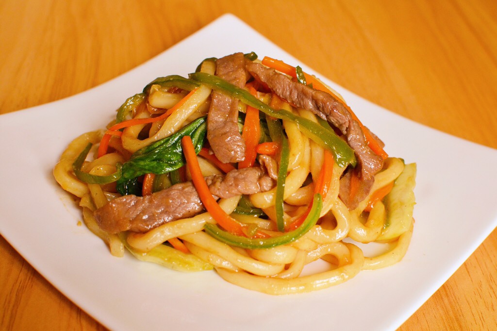 Beef Stir-fried Udon Noodles