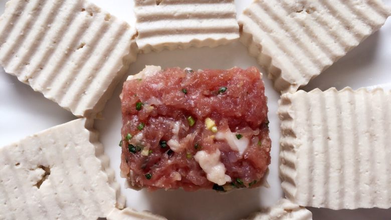 Eat tofu~Steamed tofu with minced meat