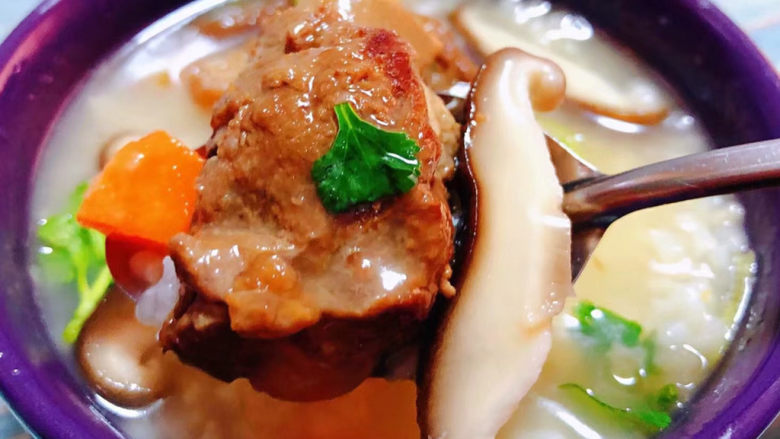 Mushroom and Pork Ribs Porridge