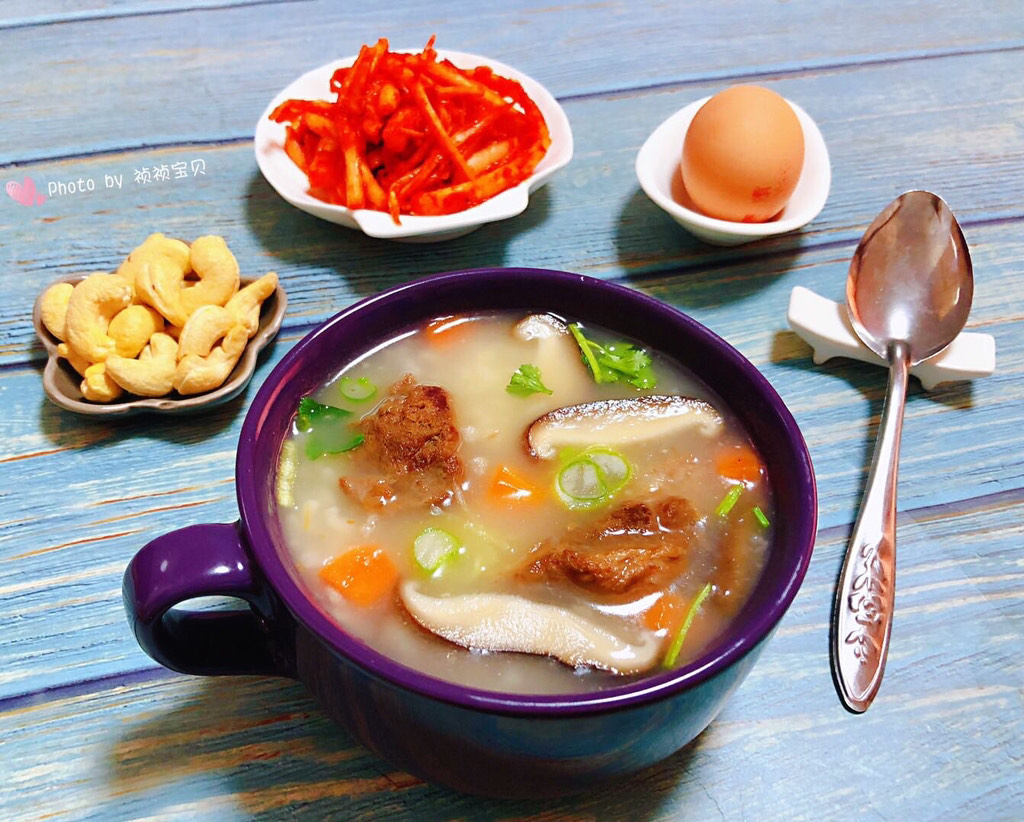 Mushroom and Pork Ribs Porridge