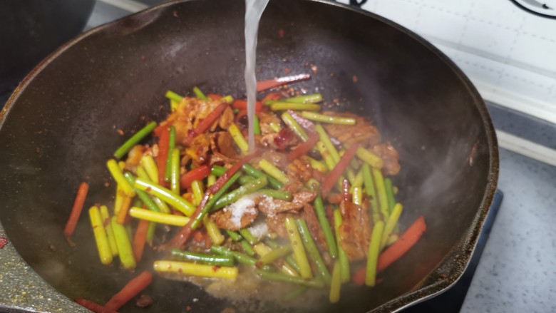 Twice-cooked Pork with Garlic Moss