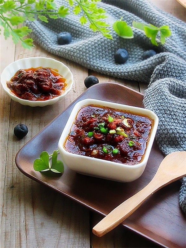 Homemade Shacha Minced Pork Sauce as an appetizer for rice