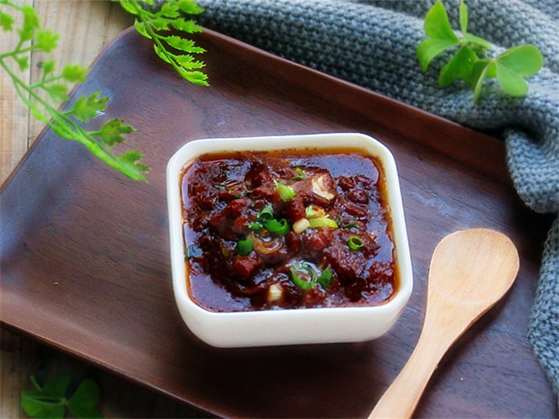 Homemade Shacha Minced Pork Sauce as an appetizer for rice