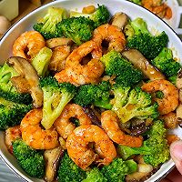 # Zero belly burden eating late night snack#Fat reduction meal!! Low Illustration of how to make delicious stir-fried shrimps with broccoli and mushrooms 6