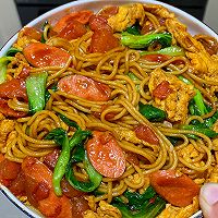 #开看游戏Hi吃 round#It's so delicious that you can lick the plate ❗️You'll be addicted to tomato fried noodles after eating it once~ Illustration of how to make it 5