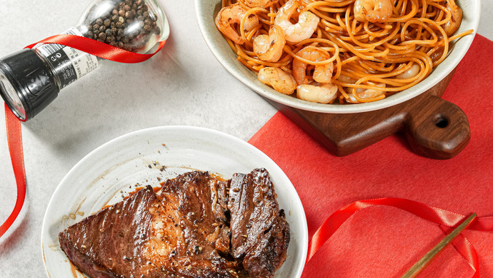 spaghetti steak