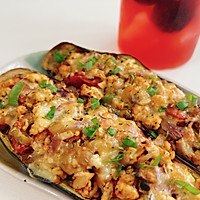 Roasted eggplant with chicken and cheese, eat it as a summer supper #半夏solstice cool summer# recipe illustration 16