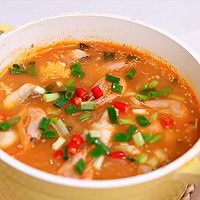 # Zero belly burden to eat late night snack#Tomato and sour soup fish Canadian Arctic Illustration of how to make shrimp vermicelli in pot 9