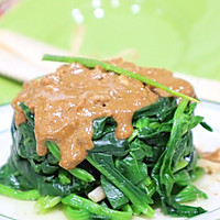 #快手有nutritional, my family’s must-have winter dish#Kuaishou Sesame Sauce Spinach Recipe Illustration 9