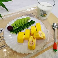 #SamYouYue#Children's nutritious breakfast/thick salmon floss Illustration of how to make egg roast 7