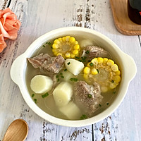 #开看游戏hay吃 round#Yam and Corn Pork Ribs Soup Illustration of how to do it 7