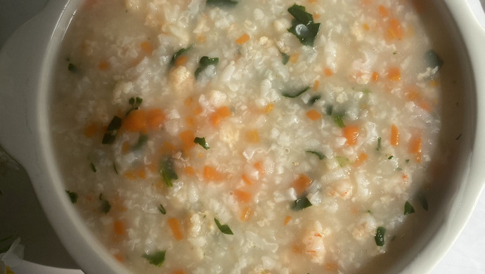 Yam and shrimp porridge