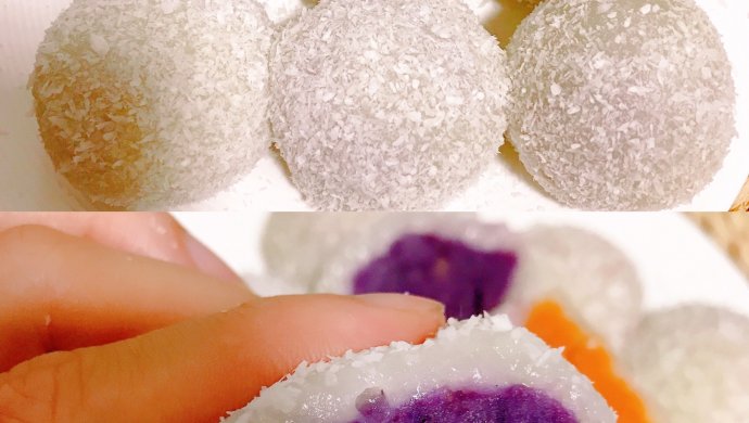 Purple sweet potato glutinous rice cake