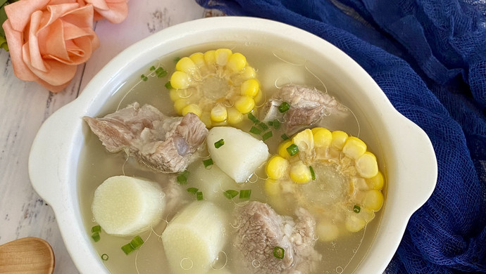 Yam, Corn and Pork Ribs Soup