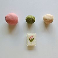 Illustration of how to make Peach Mountain Skin Custard Mooncake 15