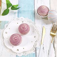 Purple sweet potato spiral egg yolk cake (with salty egg white, no waste method) ) Illustration of how to do it 18