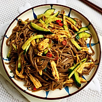 #Let's have a meal# Delicious, not fat, low in calories and refreshing Illustration of how to make cold shredded chicken and buckwheat noodles 6