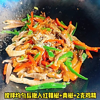 #李金记X豆fruit Summer Light Food Delicious List# Deer Antler Illustration of how to make stir-fried shredded pork with mushrooms 5