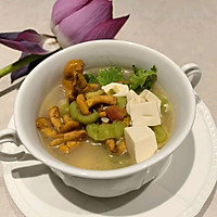 # Zero belly burden to eat late night snack#chanterelle stewed with luffa and tofu Illustration of how to make soup 10