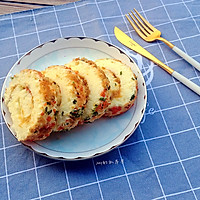 Chives and meat floss cake roll#Baking Dreamer (East China)# Illustration of how to do it 25