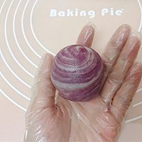 Illustration of how to make purple sweet potato spiral egg yolk cake (with salty egg white without waste) 14