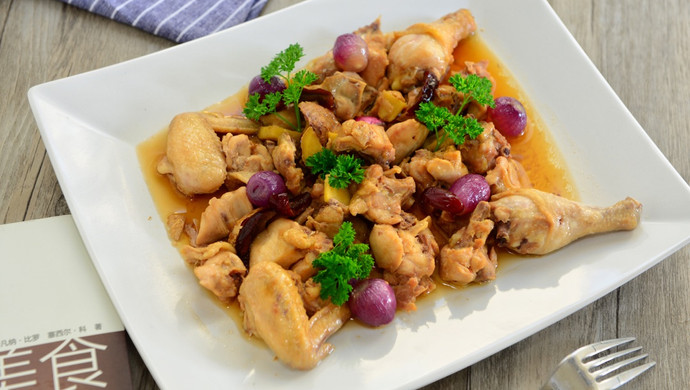 Steamed chicken with shallots