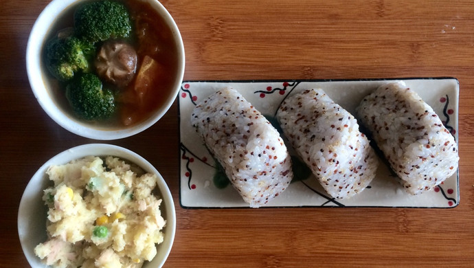 Tuna Potato Salad and Quinoa Rice Balls