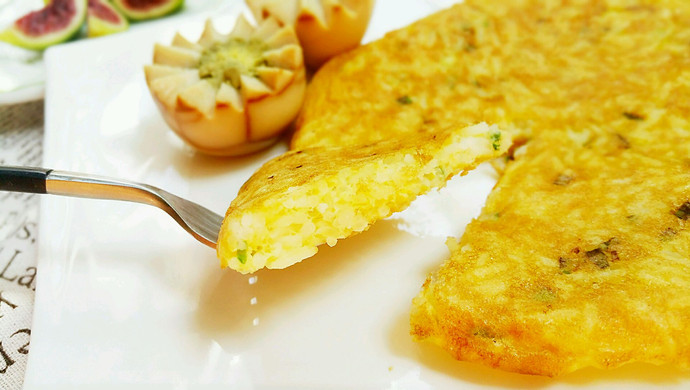 Chive egg rice pancake