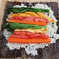 Illustration of how to make Chinese vegetable sushi 4