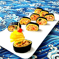 Omelet rice sushi roll#rapidbreakfast#recipe illustration 12