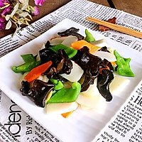 Fried yam with black fungus#If you don’t lose weight in spring, you will get a lot of meat in summer. #How to practice illustration 11