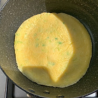 Ten-minute breakfast/Illustration of how to make green onion egg pancake 5