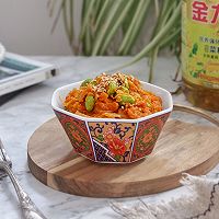 Korean style spicy sauce braised cauliflower rice#Arowana nutrition fortified with vitamin A Illustration of how to make Xinpai vegetable oil# 9