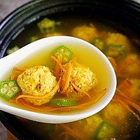 Autumn Appetizer Soup Cordyceps Flower Okra Chicken Ball Soup# Hi Milk's Recipe #Recipe Illustration 8