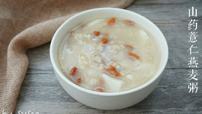 Yam, barley and oatmeal porridge