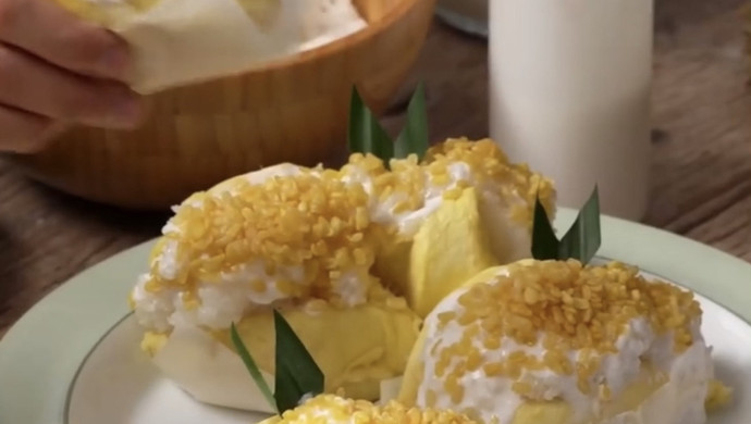 Thai Dessert Snack Durian Coconut Milk Sticky Rice