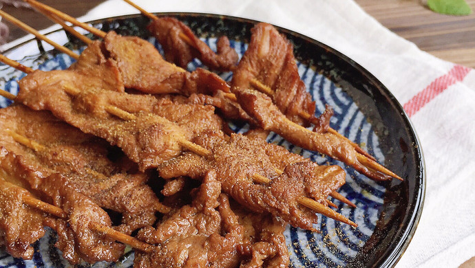 Fried tenderloin skewers