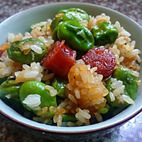 Casserole broad bean and sausage rice: the taste of grandma (from Yaoyao's family) Kitchen) Recipe Illustration 10